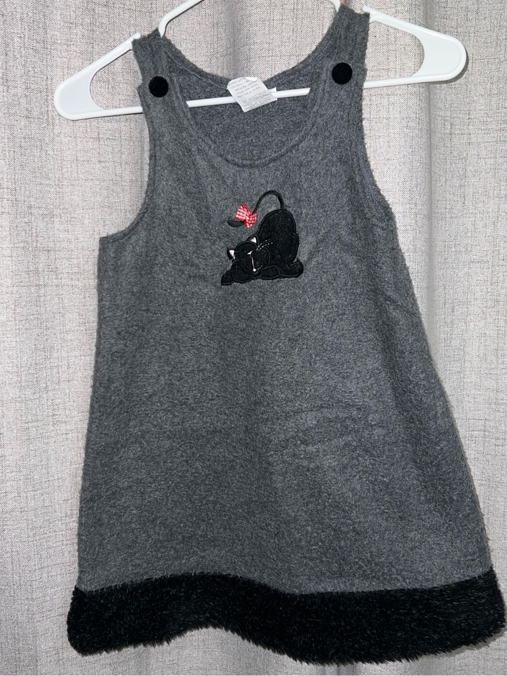Vintage Retro Girl Sleeveless Dress Peaches & Cream - Size 6X Cat Gray